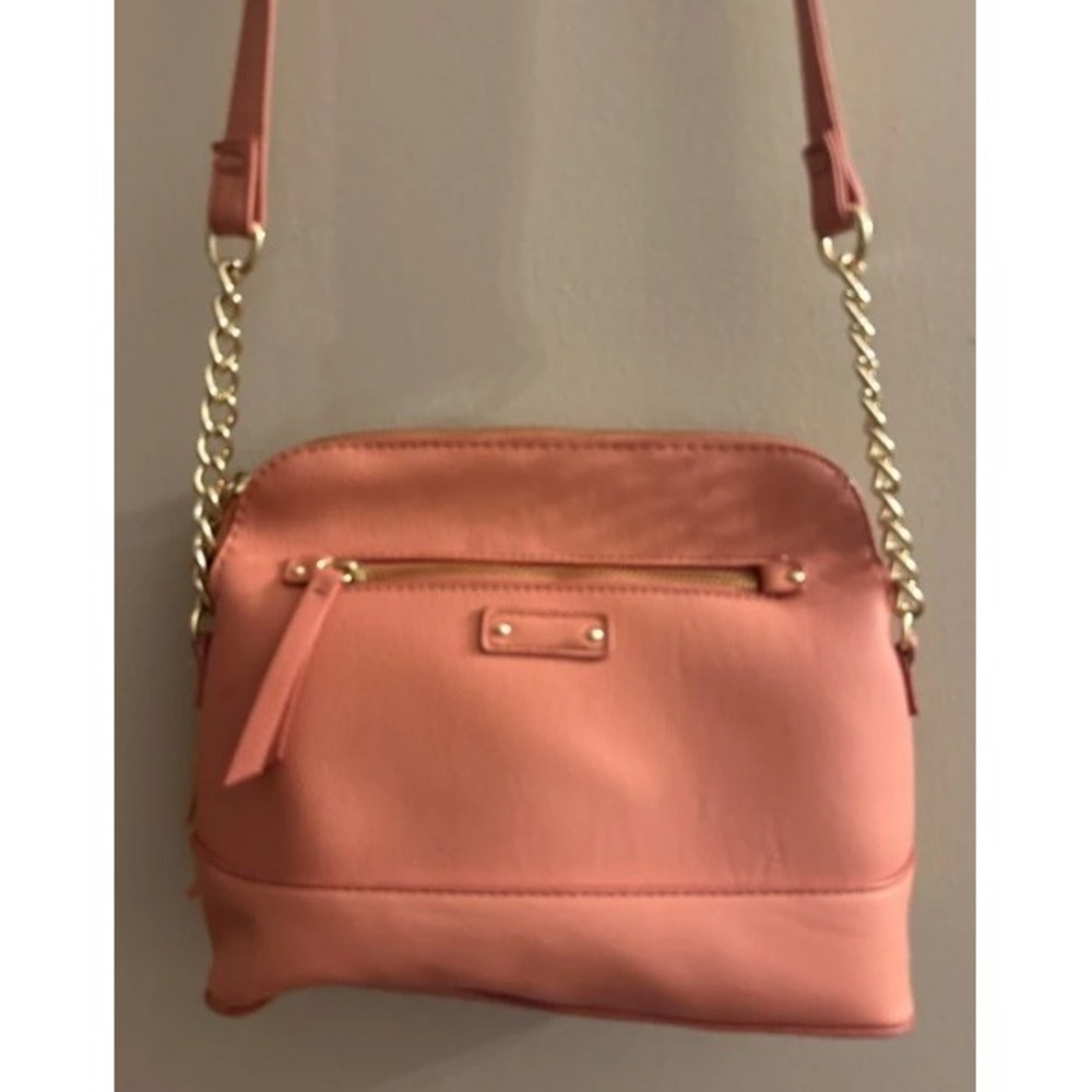 Crossbody Bag Womens Small Coral Pink Tassel Gold Chain Strap
